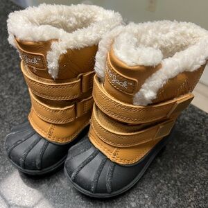 Cat & Jack Tan and Black Snow Boots